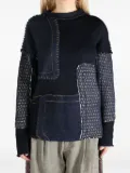 COMMUNS patchwork long-sleeve sweater - Blue