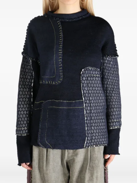 COMMUNS patchwork long-sleeve top