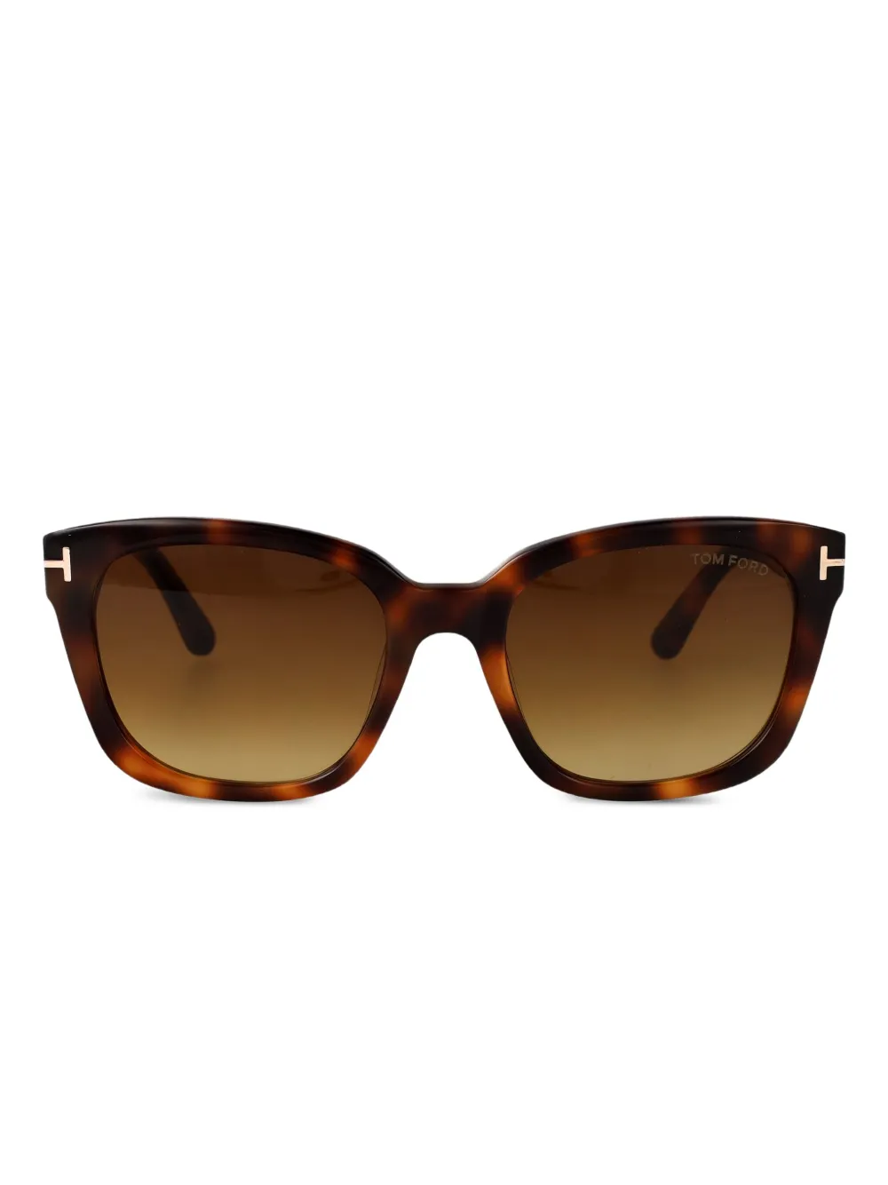 TOM FORD Eyewear Zonnebril met cat-eye montuur en schildpadschild design Bruin