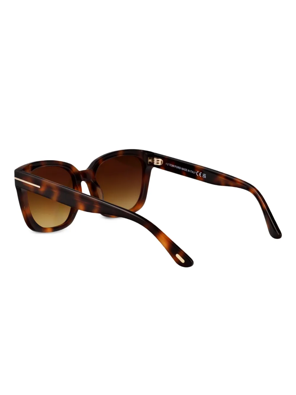 TOM FORD Eyewear Zonnebril met cat-eye montuur en schildpadschild design Bruin