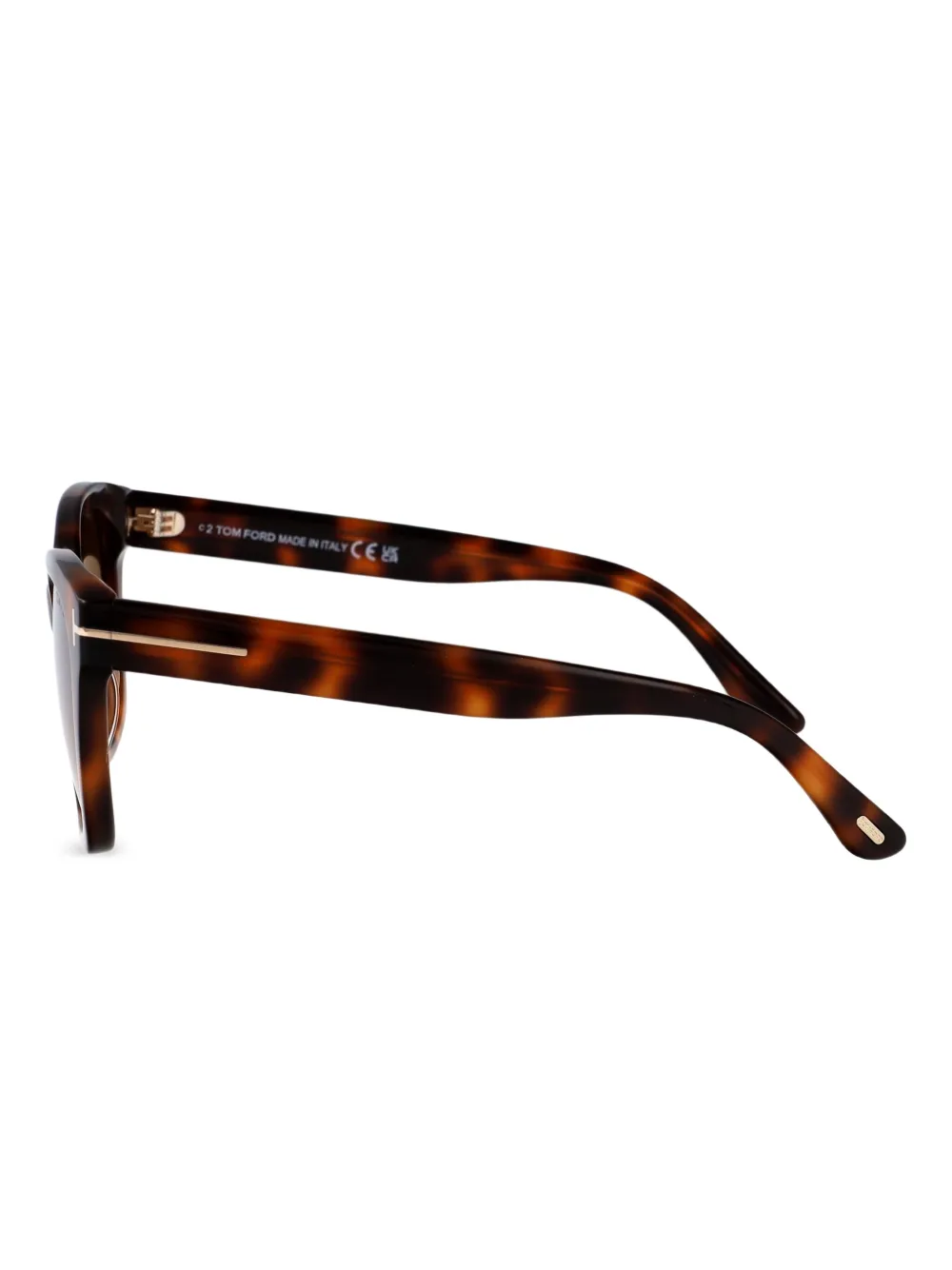 TOM FORD Eyewear Zonnebril met cat-eye montuur en schildpadschild design Bruin
