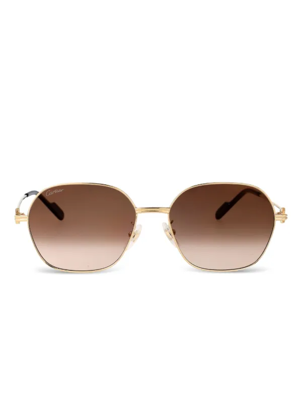 Cartier Eyewear Geometric-frame Sunglasses in Gold