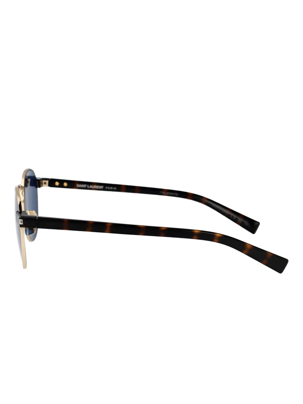 Saint Laurent Eyewear Zonnebril met rond montuur Goud