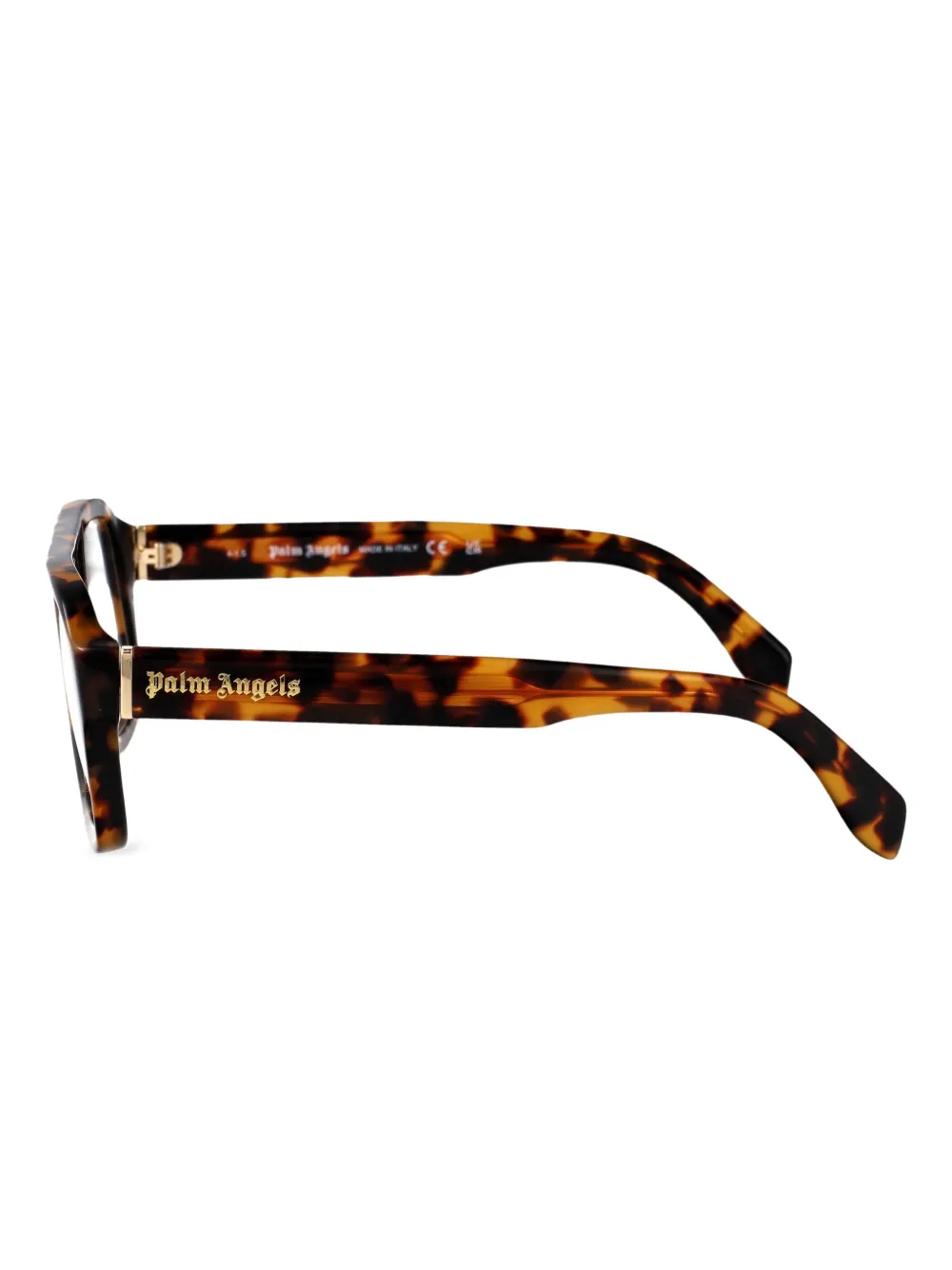 Palm Angels Eyewear Bril met schildpadschild-design Bruin