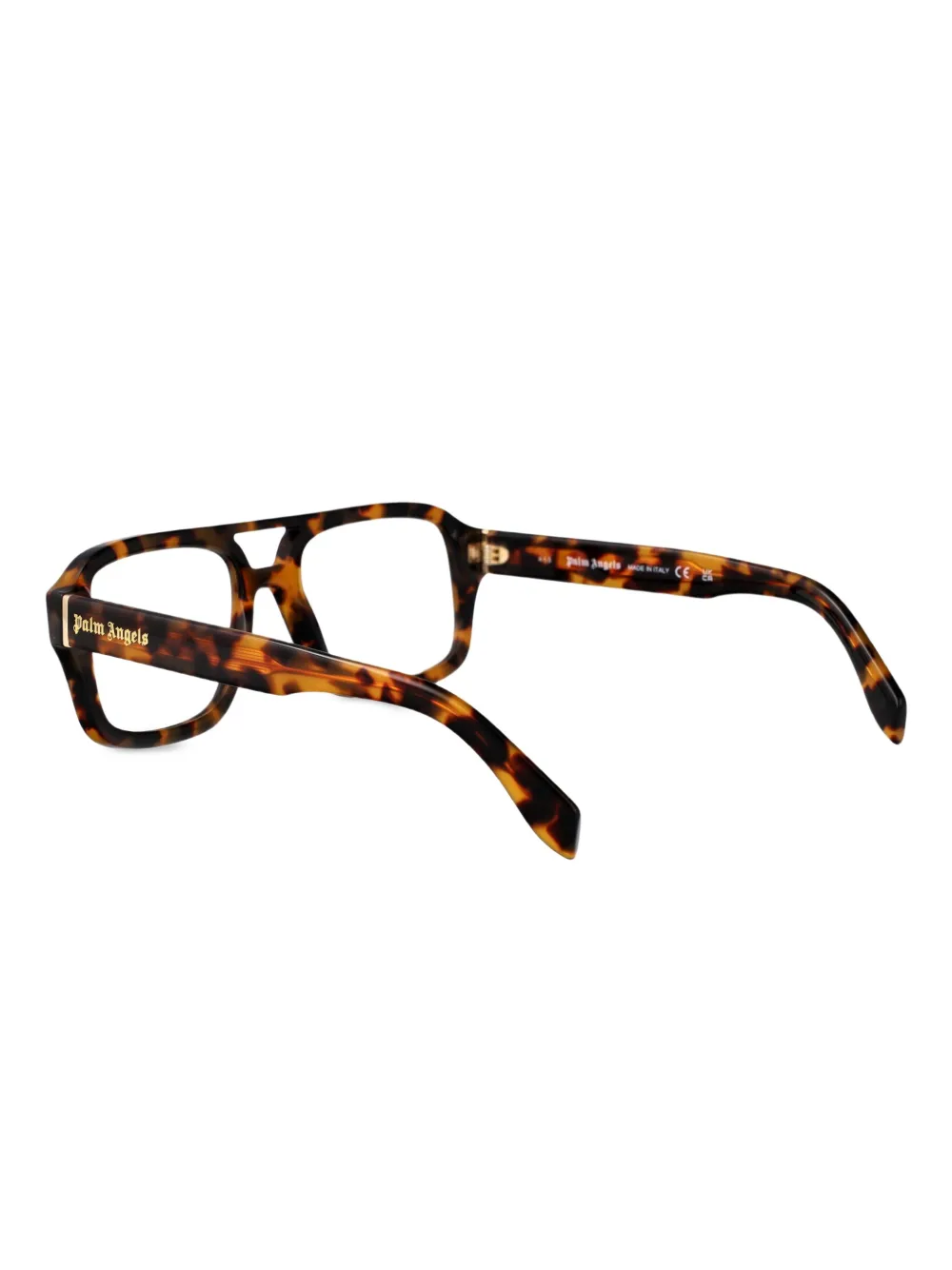 Palm Angels Eyewear Bril met schildpadschild-design Bruin