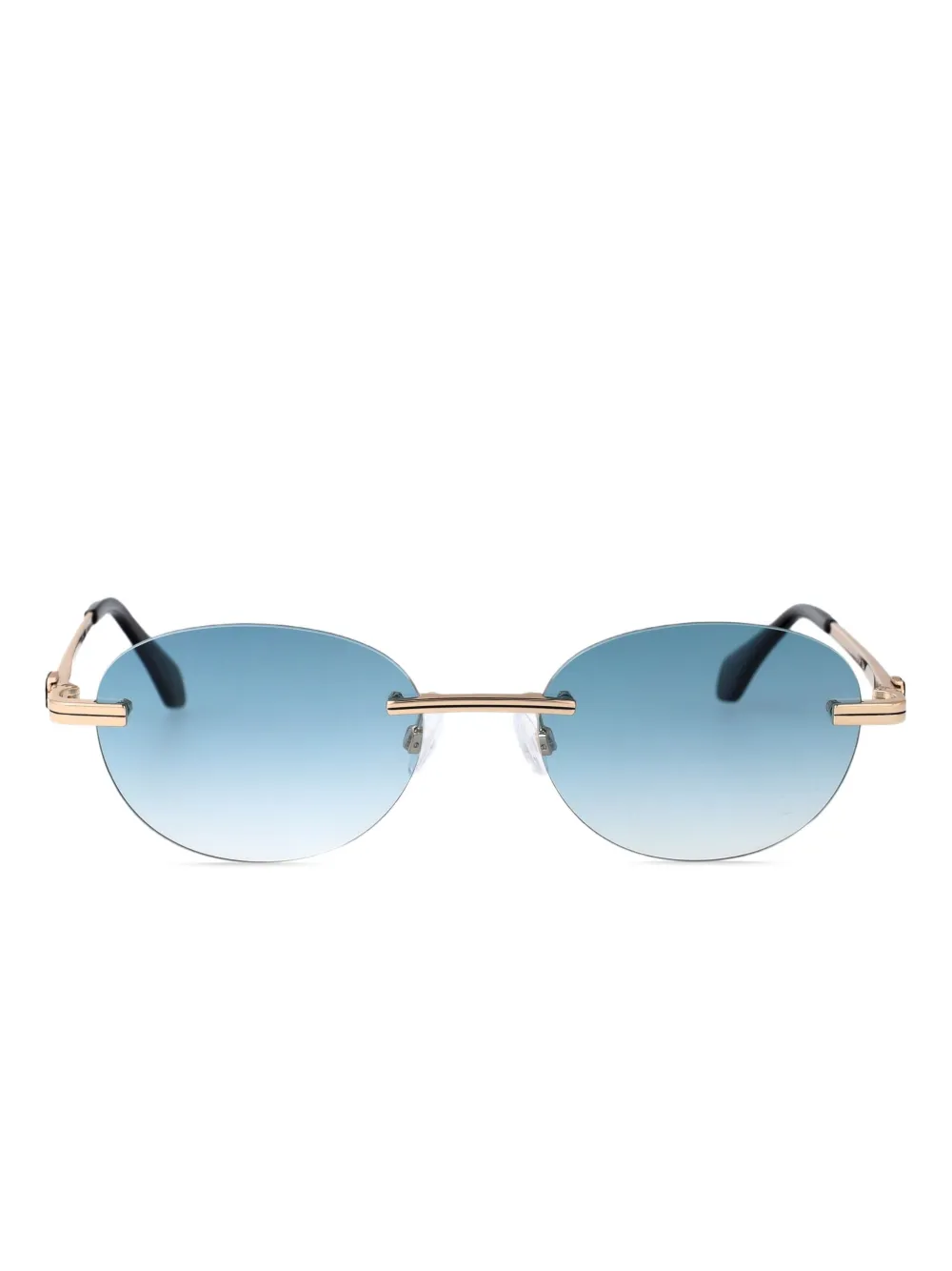 Palm Angels Eyewear Crystal zonnebril met ovaal montuur Goud
