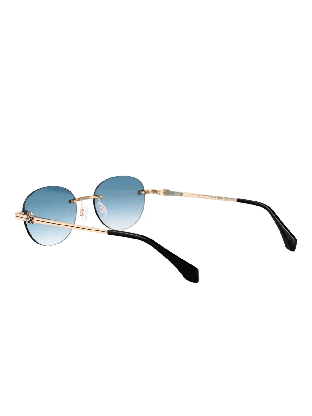 Palm Angels Eyewear Crystal zonnebril met ovaal montuur Goud