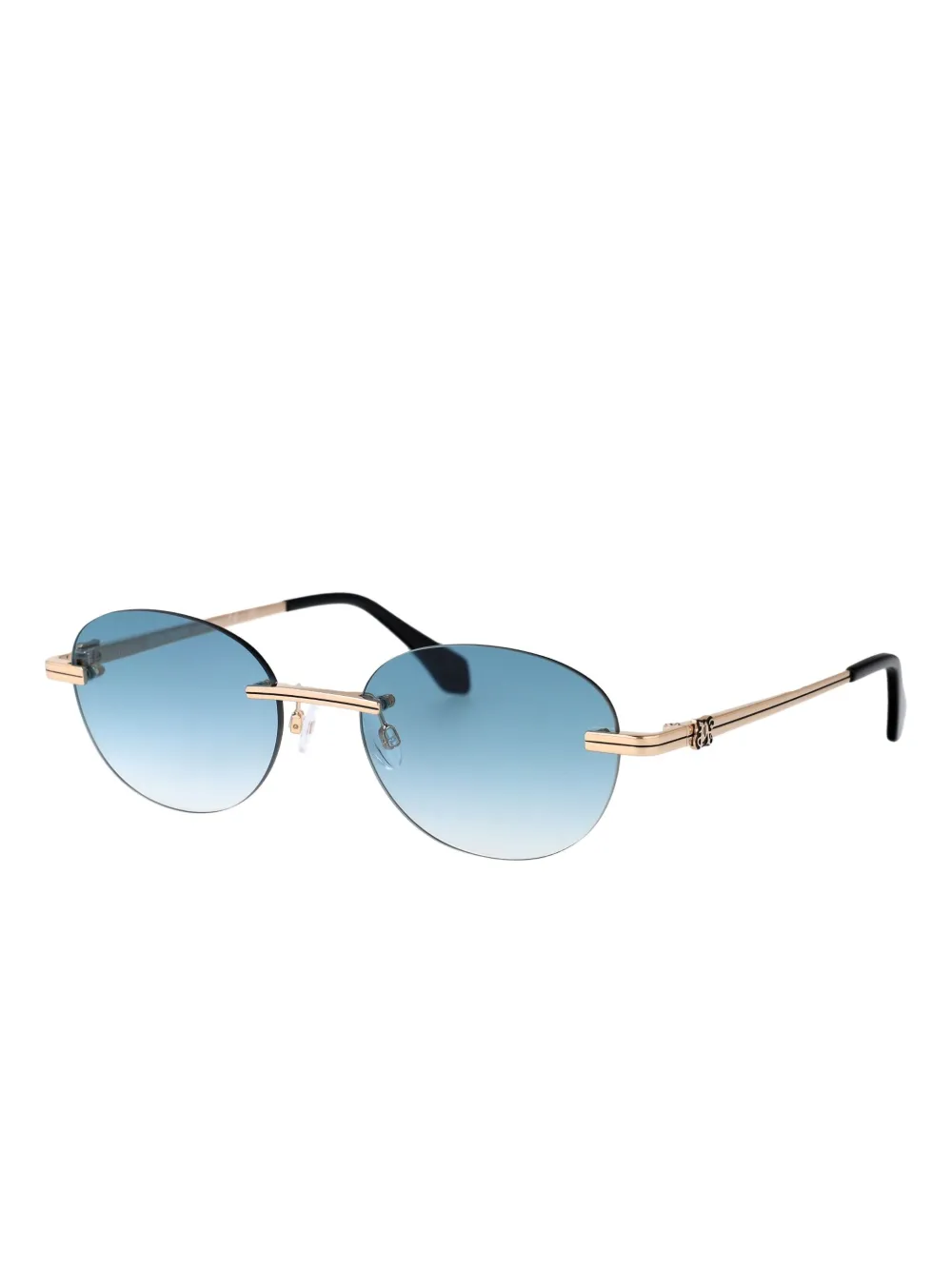 Palm Angels Eyewear Crystal zonnebril met ovaal montuur Goud