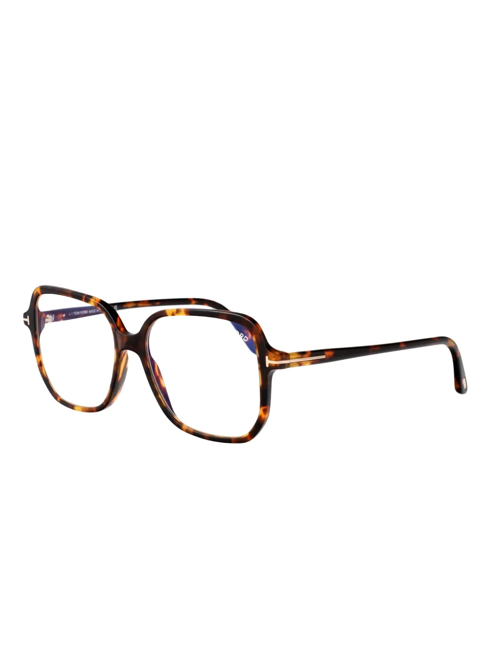 TOM FORD Eyewear FT5578-B bril met oversized montuur van schildpadschild-effect Bruin