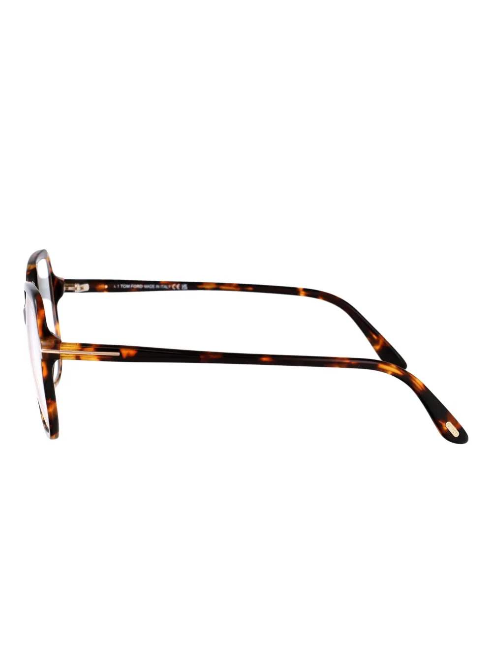 TOM FORD Eyewear FT5578-B bril met oversized montuur van schildpadschild-effect Bruin