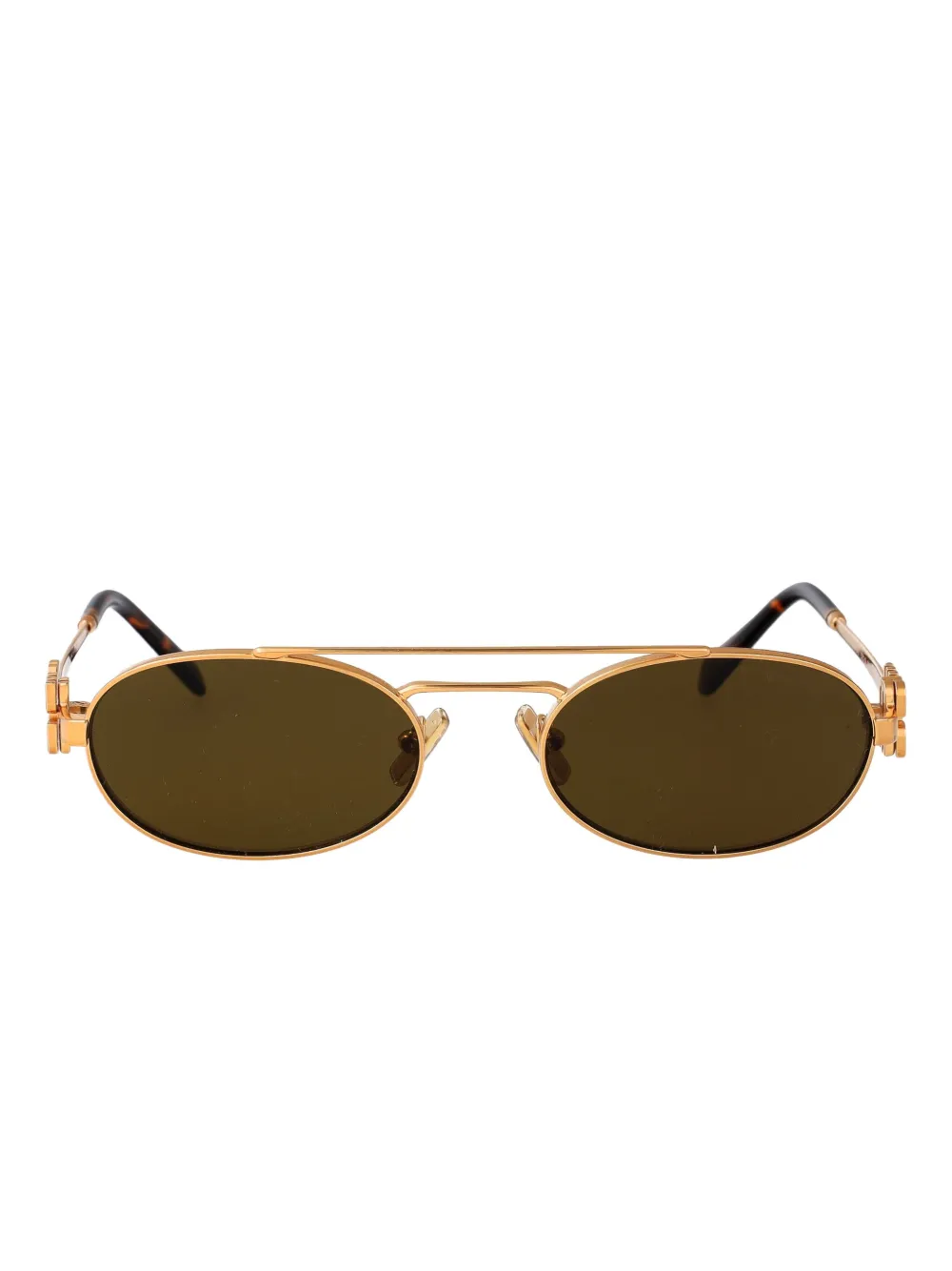 Miu Eyewear Zonnebril met ovalen montuur Goud