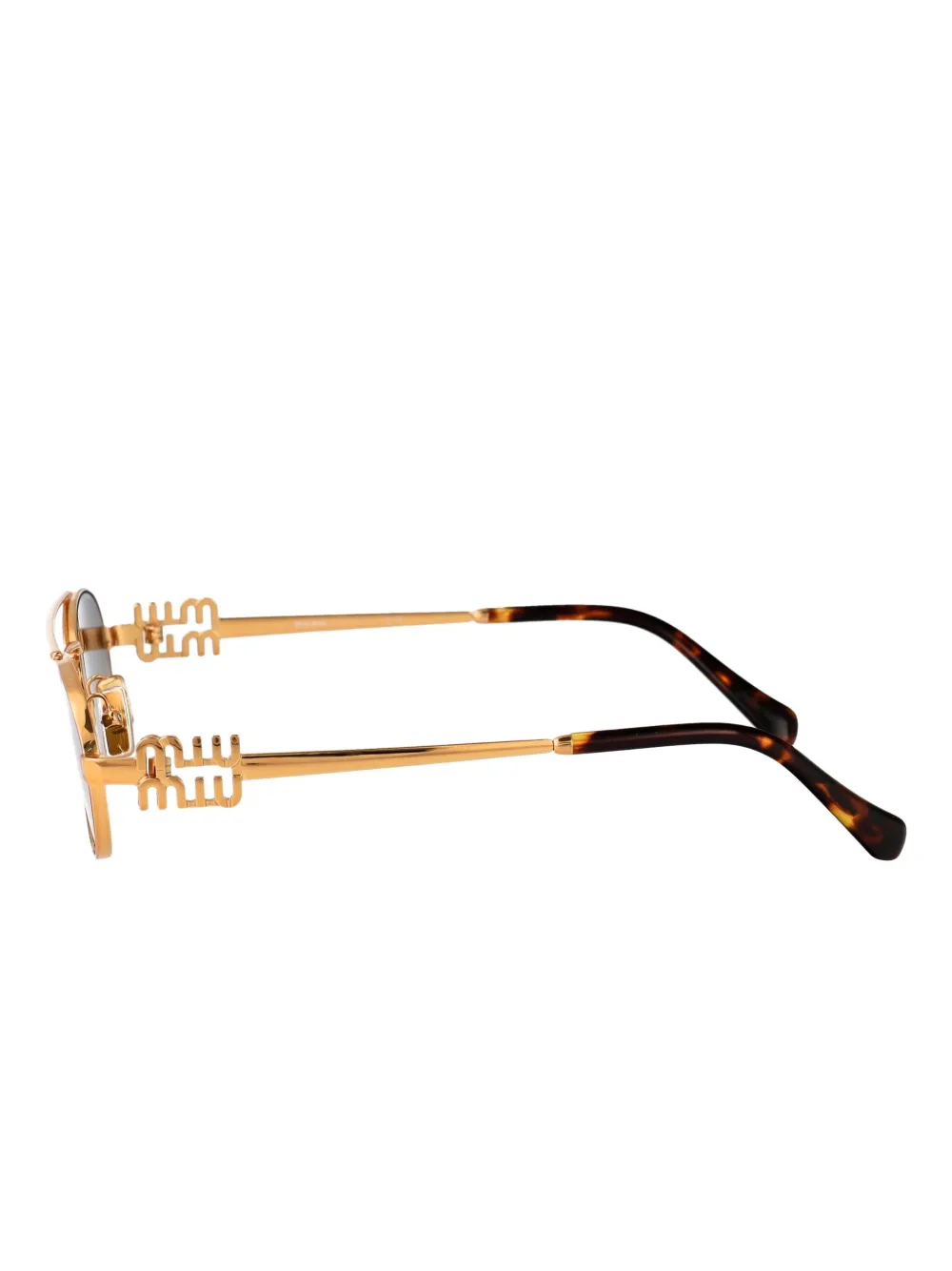 Miu Eyewear Zonnebril met ovalen montuur Goud