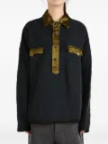 COMMUNS Garuda textured front-button shirt - Black