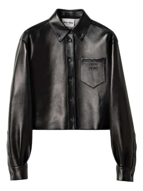 Miu Miu leather shirt jacket