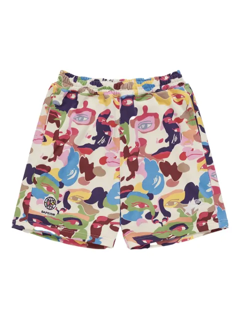 A BATHING APE® x KIDSUPER camouflage-print track shorts