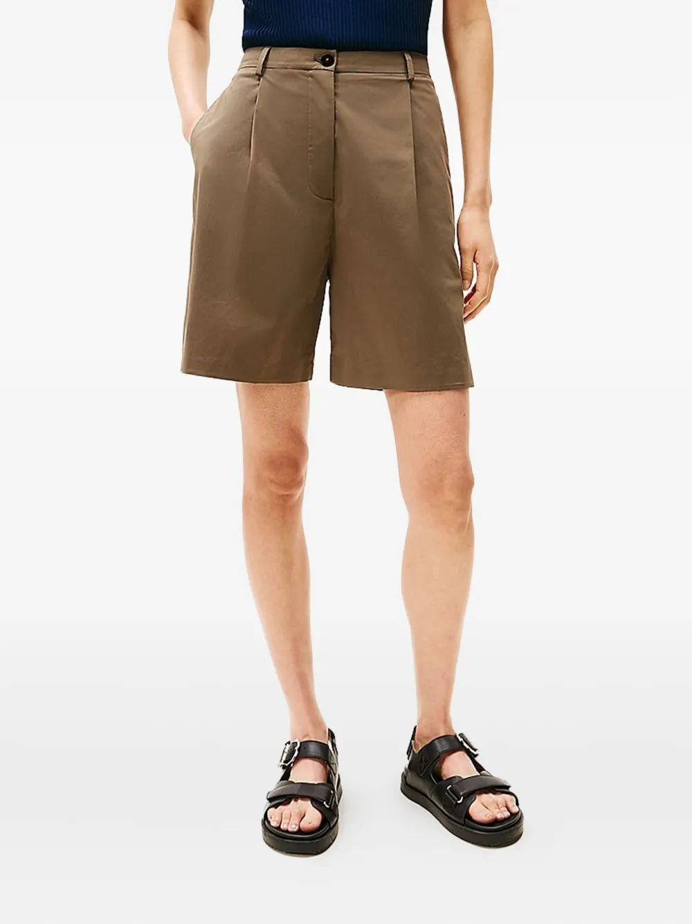 Tommy Hilfiger Geplooide shorts Bruin