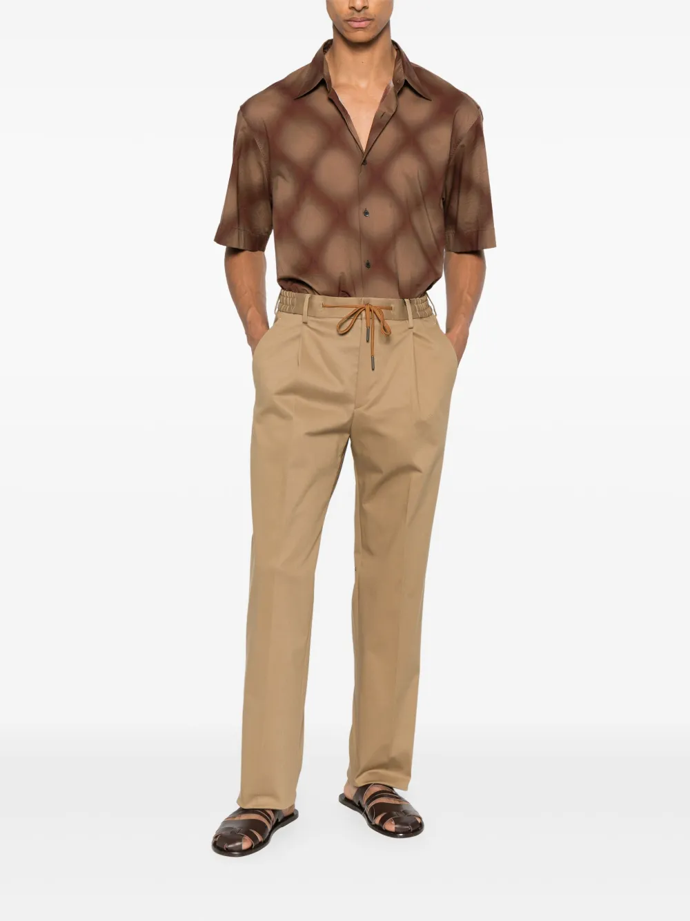 Tagliatore drawstring-waist trousers - Bruin