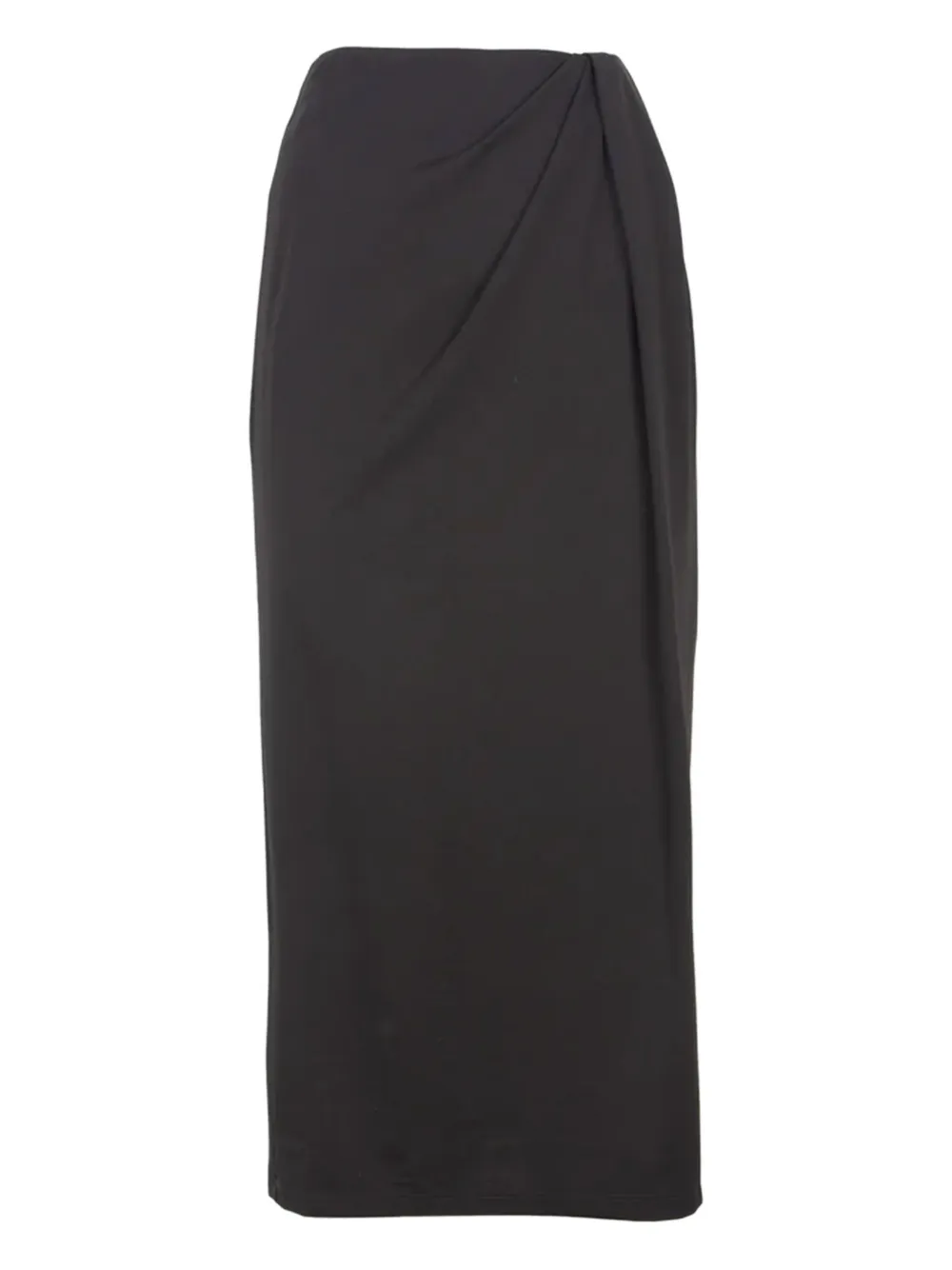 draped-waistline midi skirt