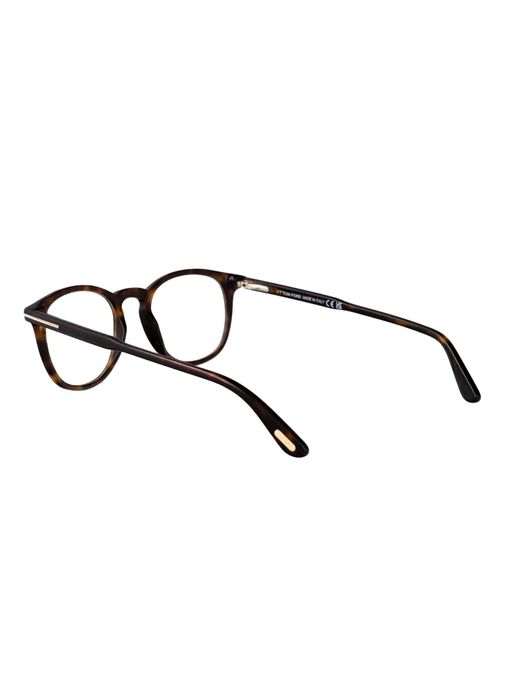 TOM FORD Eyewear Zonnebril met rond montuur en schildpadschild design Bruin