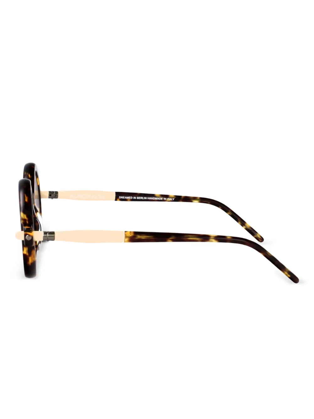 Kuboraum Zonnebril met rond montuur en schildpadschild design Bruin