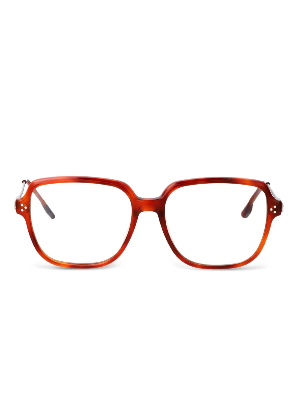 Gentle Monster Bril met vierkant montuur met schildpadschild effect Bruin