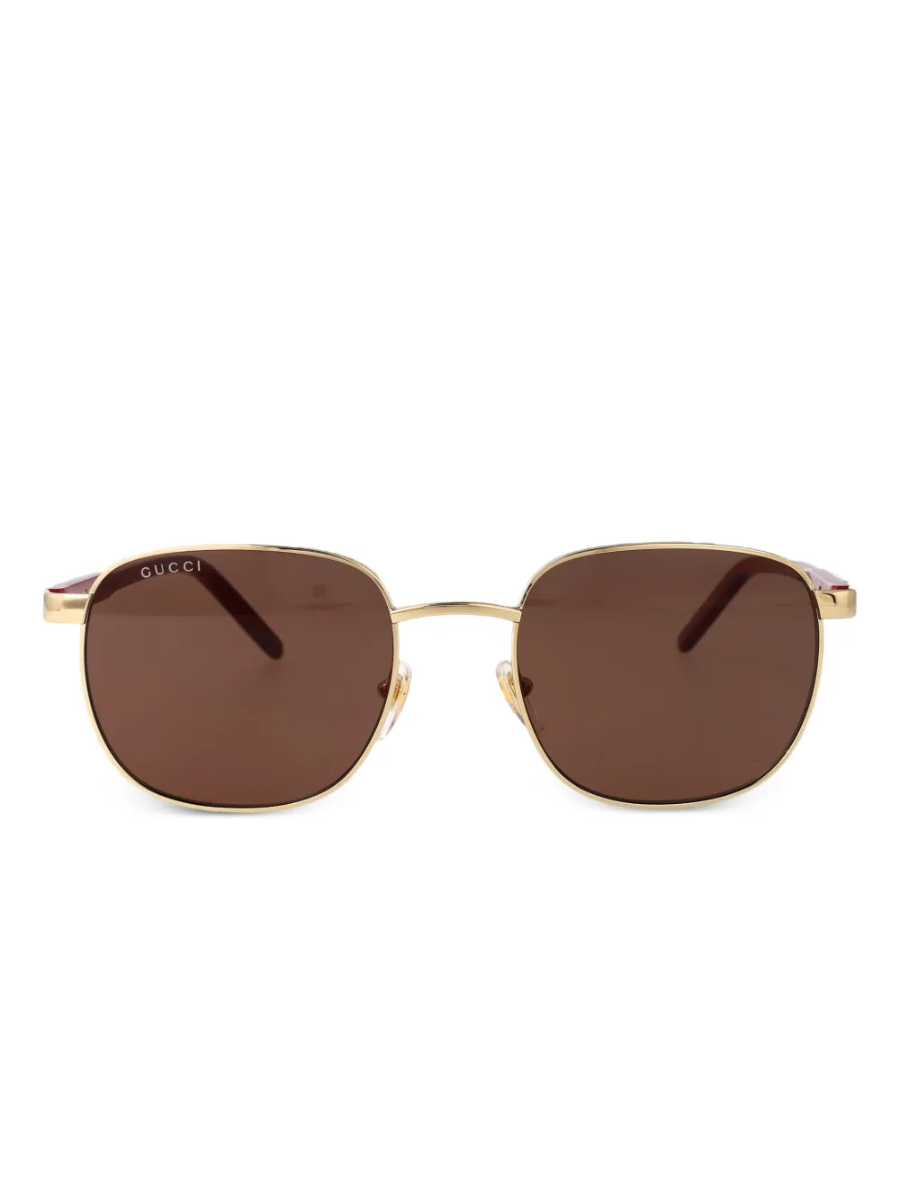 Gucci Eyewear Zonnebril met vierkant montuur Goud