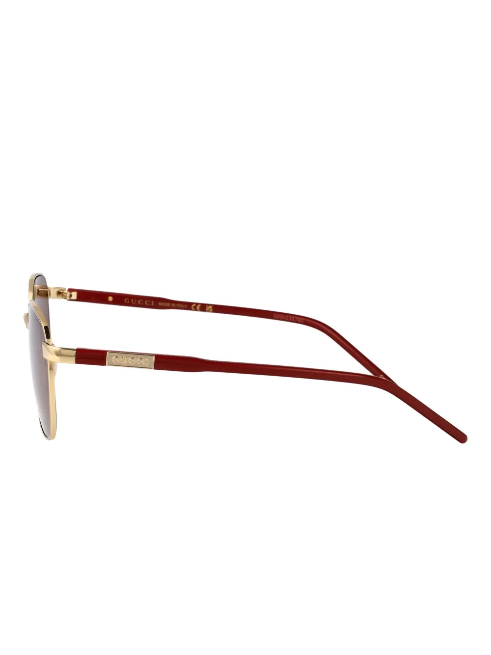 Gucci Eyewear Zonnebril met vierkant montuur Goud