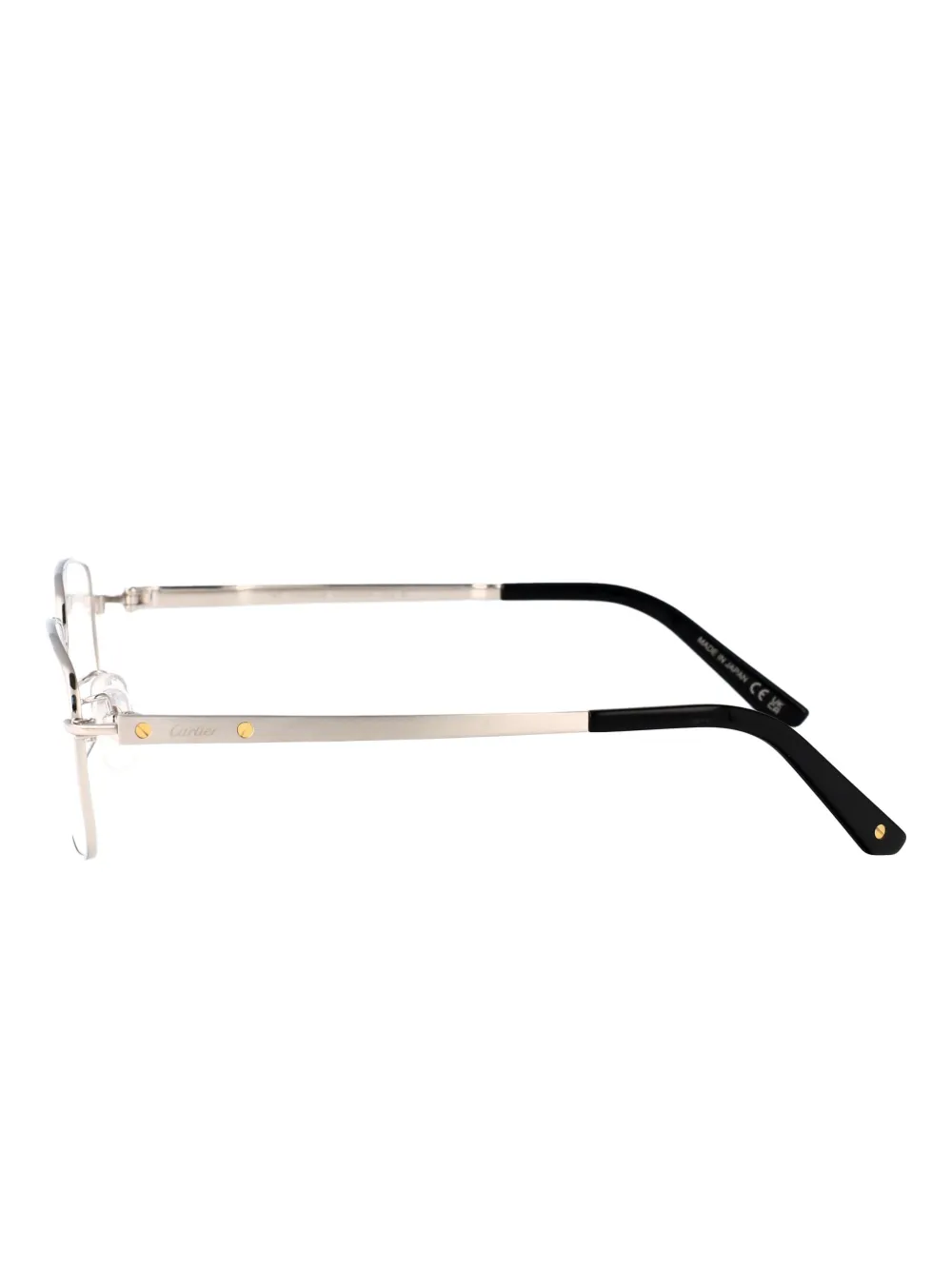 Cartier Eyewear CT0555 titanium bril met rechthoekig montuur Zilver