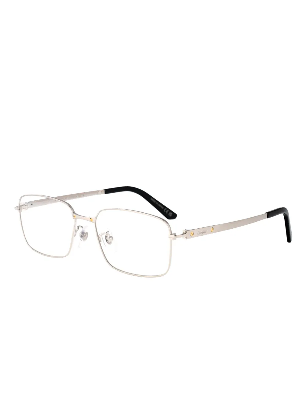 Cartier Eyewear CT0555 titanium bril met rechthoekig montuur Zilver