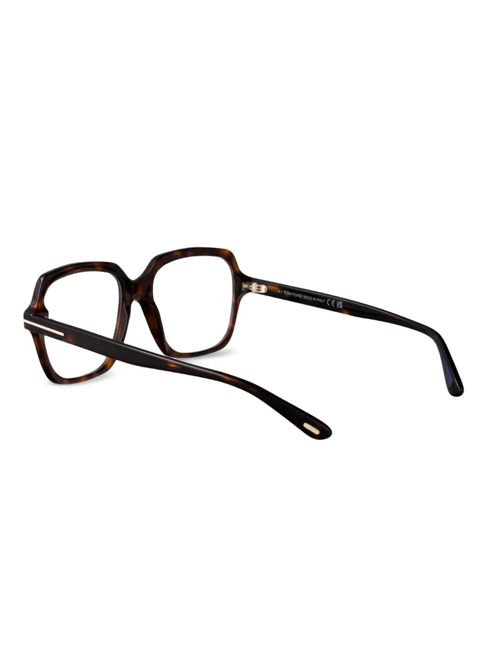 TOM FORD Eyewear Bril met vierkant montuur met schildpadschild effect Bruin