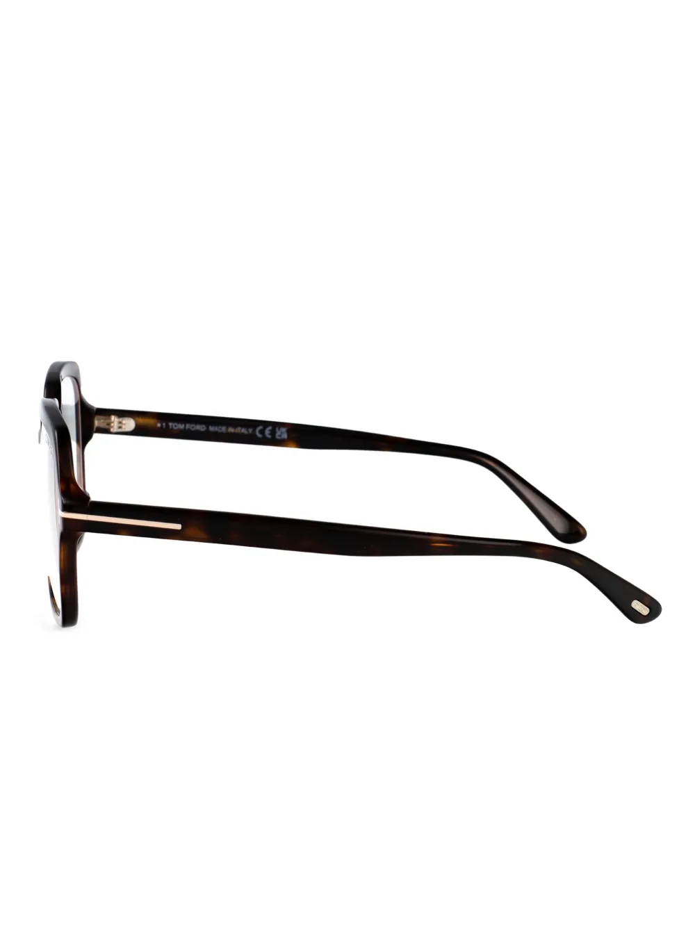 TOM FORD Eyewear Bril met vierkant montuur met schildpadschild effect Bruin