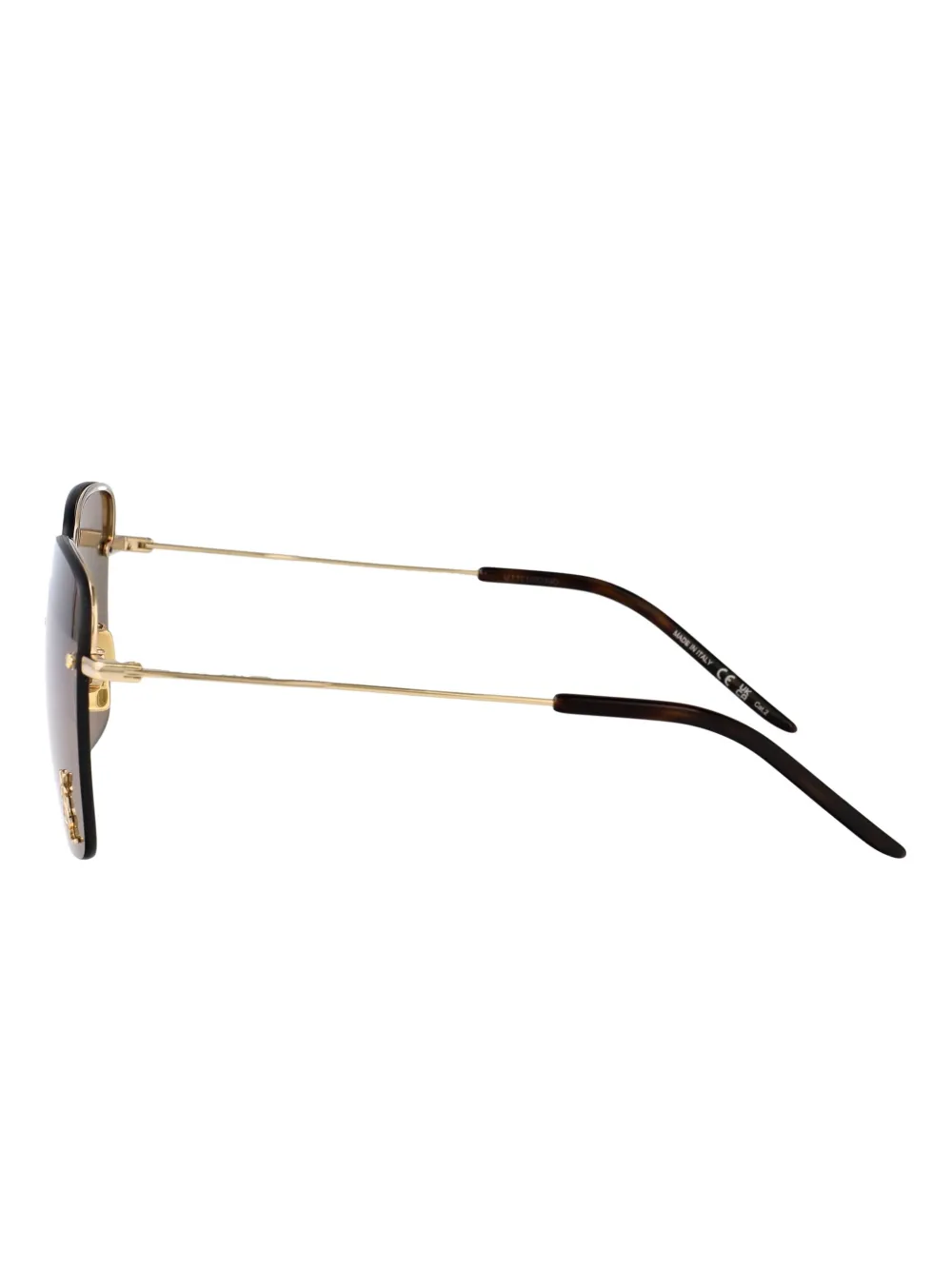 Saint Laurent Eyewear Zonnebril met logoplakkaat Goud