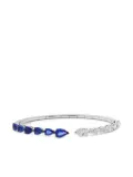 Jewels Aficionado 18K white gold diamond and sapphire bangle bracelet - Silver
