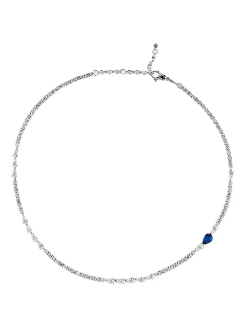 Jewels Aficionado 18K white gold diamond and sapphire necklace