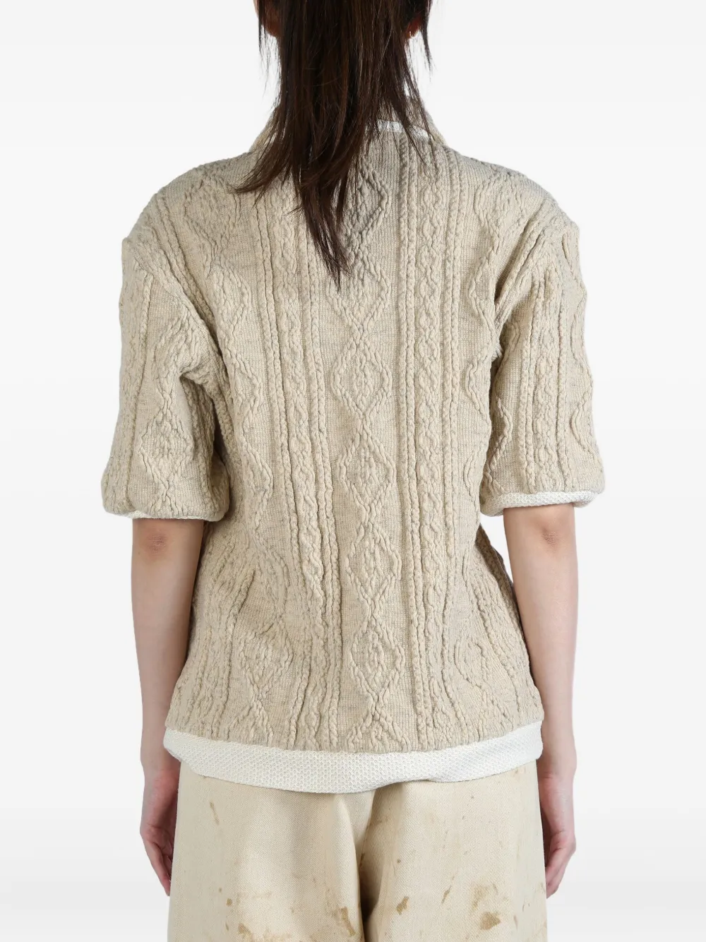 Shop Communs Textured Cable-knit Polo Top
