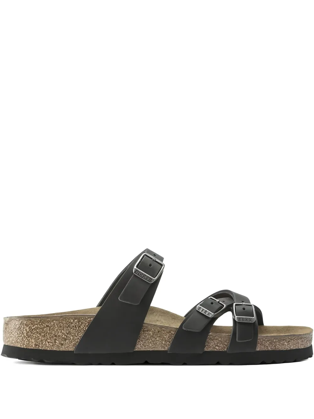 Birkenstock Franca oiled-leather buckle sandals Black