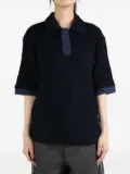 COMMUNS textured knit polo shirt - Blue