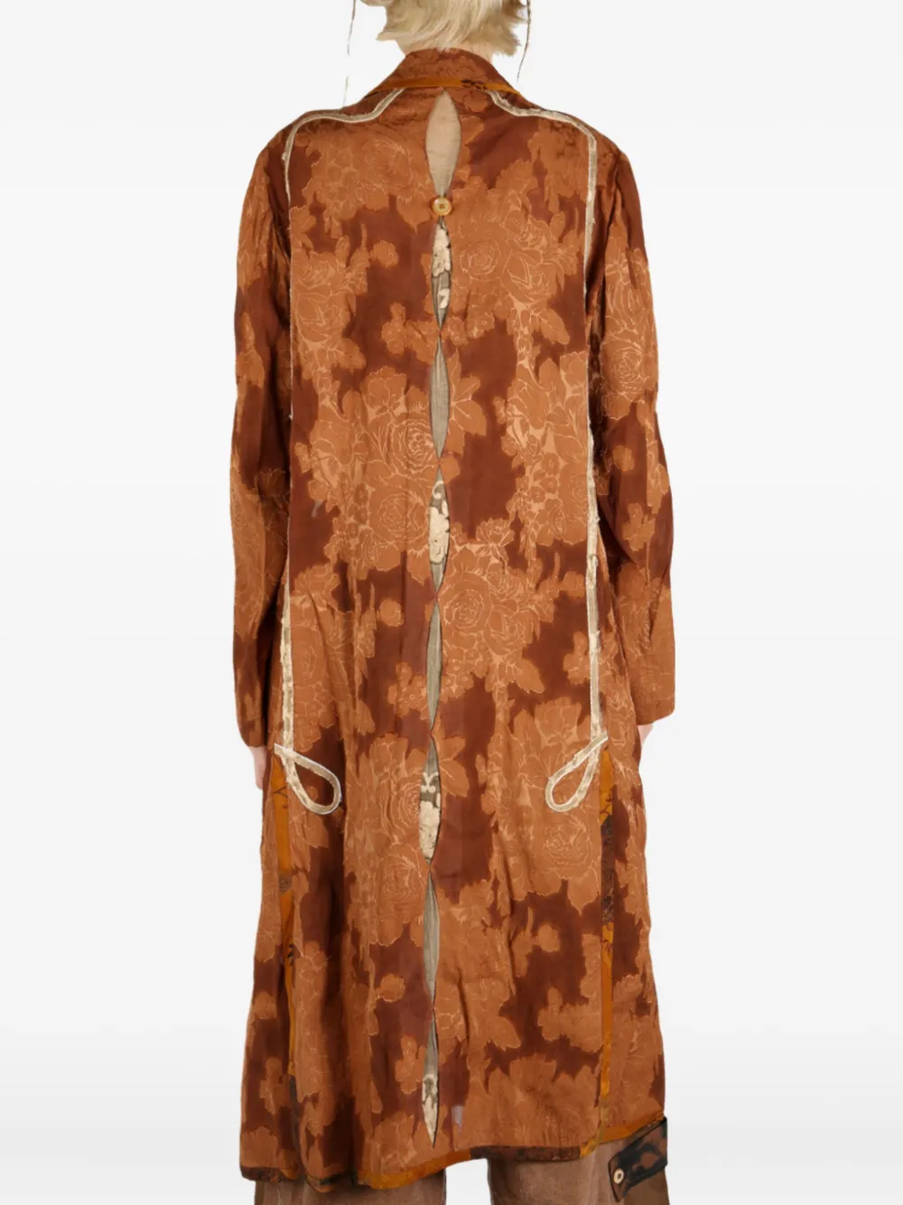 Shop Communs Floral-jacquard Double-breasted Coat