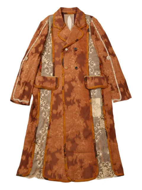 COMMUNS floral-embroidered double-breasted coat