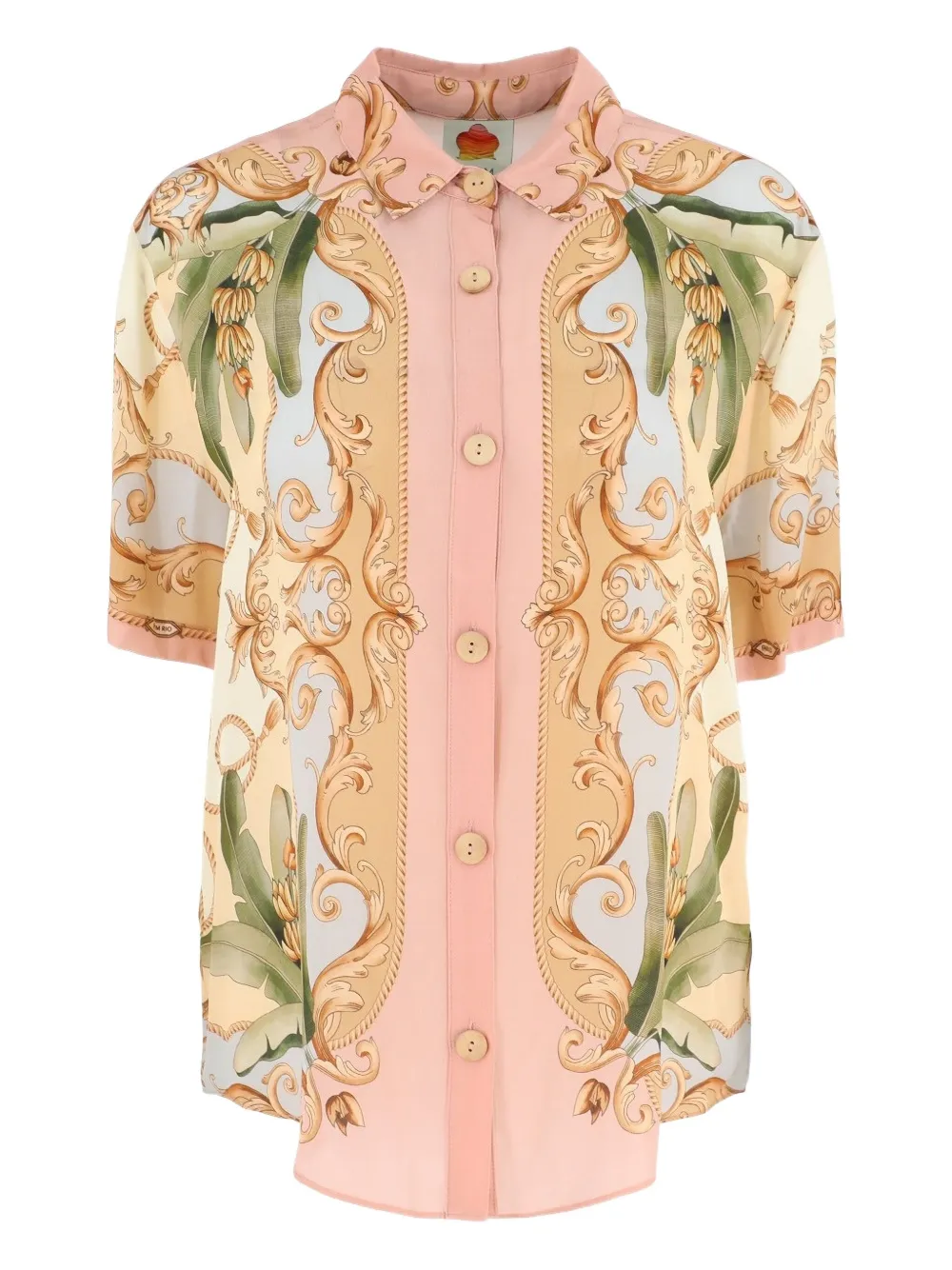 FARM Rio Banana Royalty Caleidoscope button-up blouse met bloemenprint Kaleidoscope multicolor