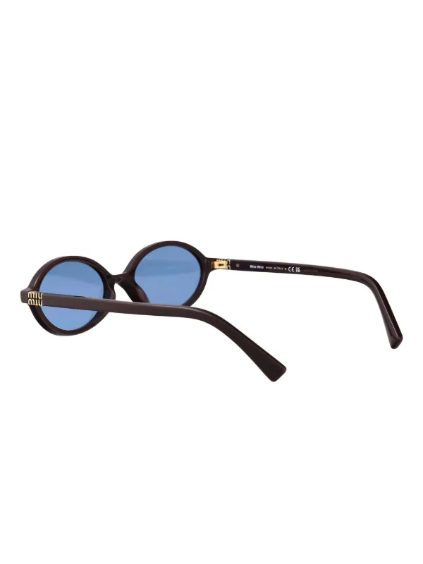 Miu Miu Eyewear オーバルフレーム サングラス | ブラック | FARFETCH JP