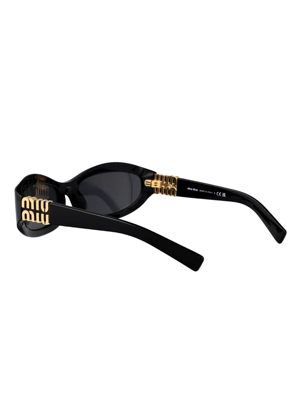 Miu Eyewear Zonnebril met schild montuur Zwart