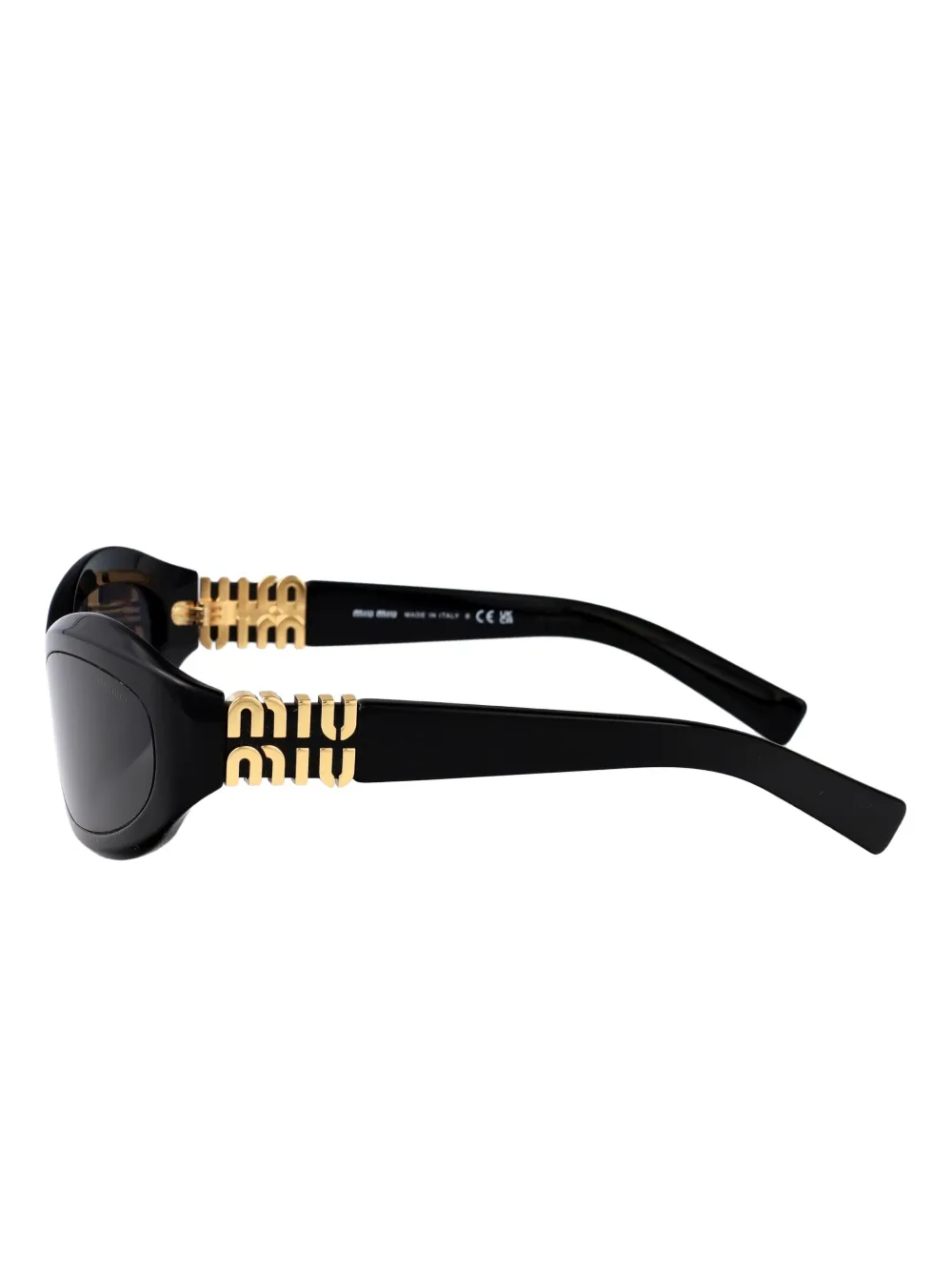 Miu Eyewear Zonnebril met schild montuur Zwart