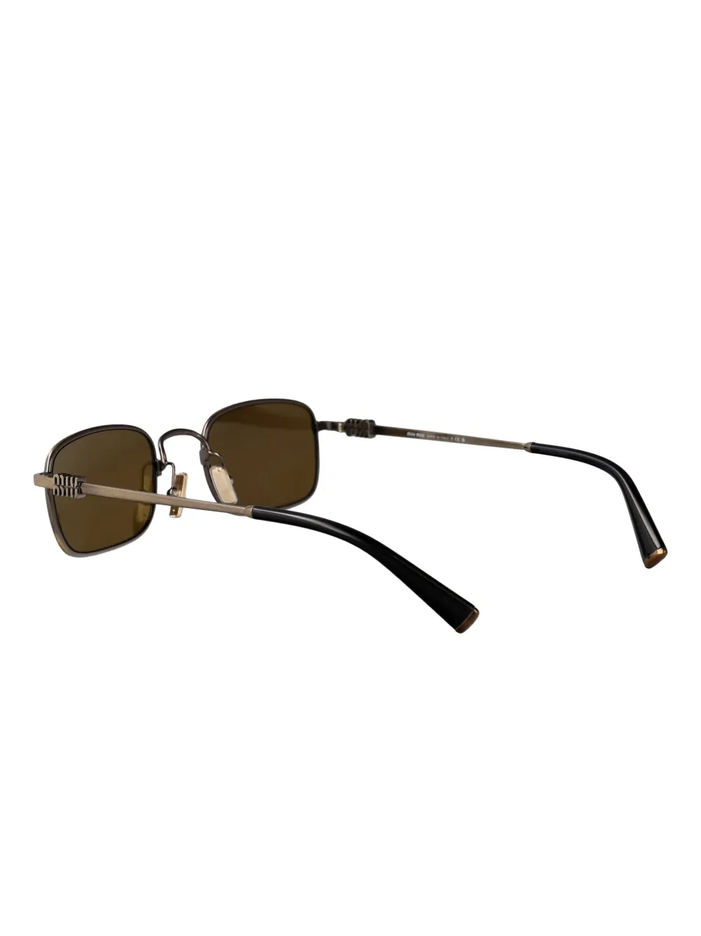 Miu Eyewear Zonnebril met vierkant montuur Goud