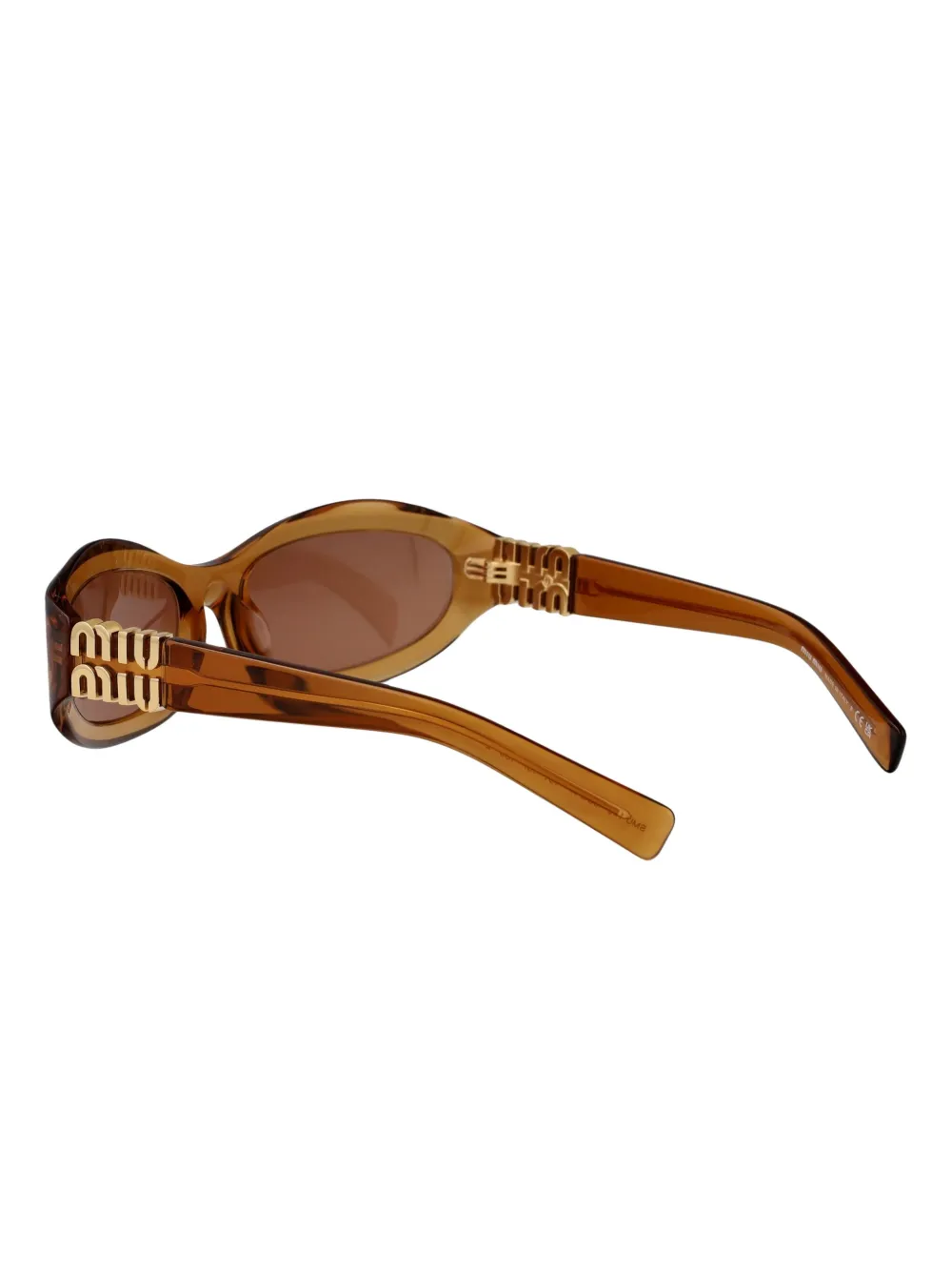 Miu Eyewear Zonnebril met schild montuur Bruin