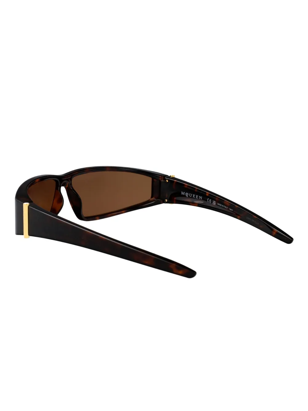 Alexander McQueen Eyewear Zonnebril met schilpadschild design Bruin