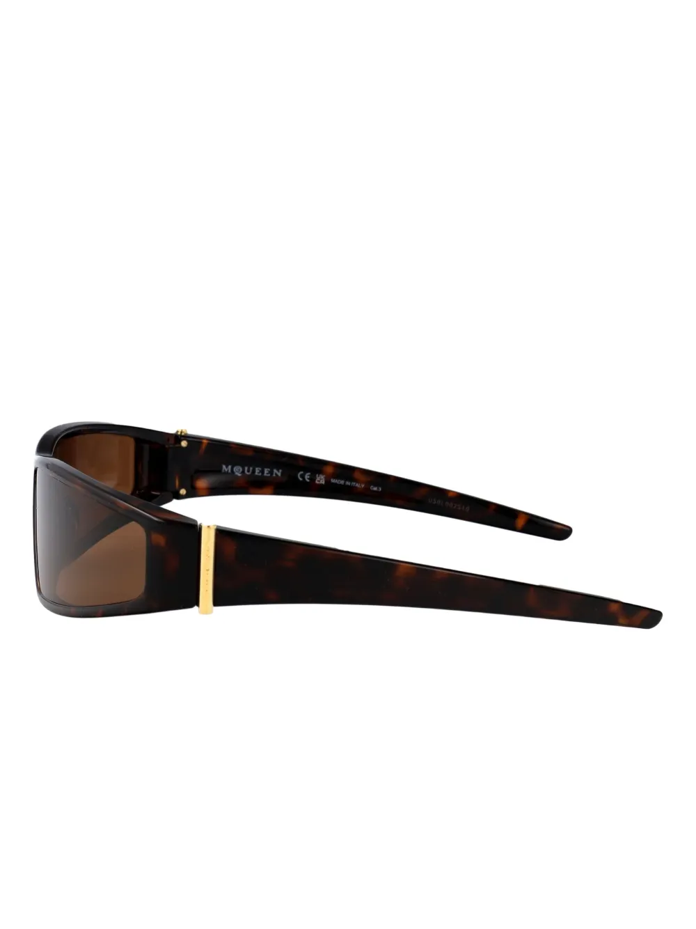 Alexander McQueen Eyewear Zonnebril met schilpadschild design Bruin