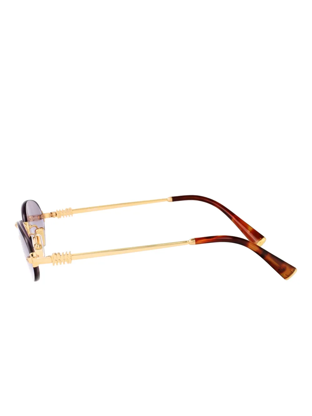 Miu Eyewear Zonnebril met ovalen montuur Goud