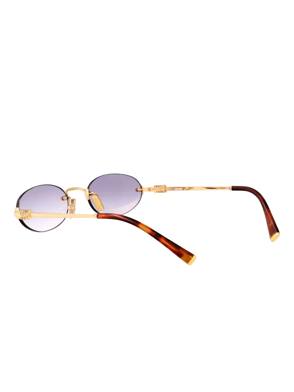 Miu Eyewear Zonnebril met ovalen montuur Goud