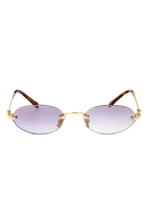 Miu Miu Eyewear オーバルフレーム サングラス | ゴールドトーン